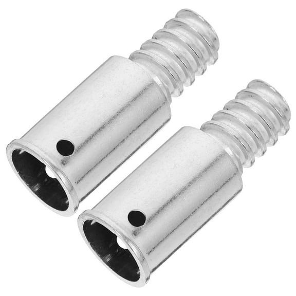 WEAVILUX Broom Extension Pole Threaded Tip Metal Silver 2Pcs