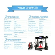 Anet A8 3D Printer Prusa I3 DIY Kit Aluminum Frame Large Print Size 220x220x300mm Self-Assemble impresora 3d Printer Kit+Gifts