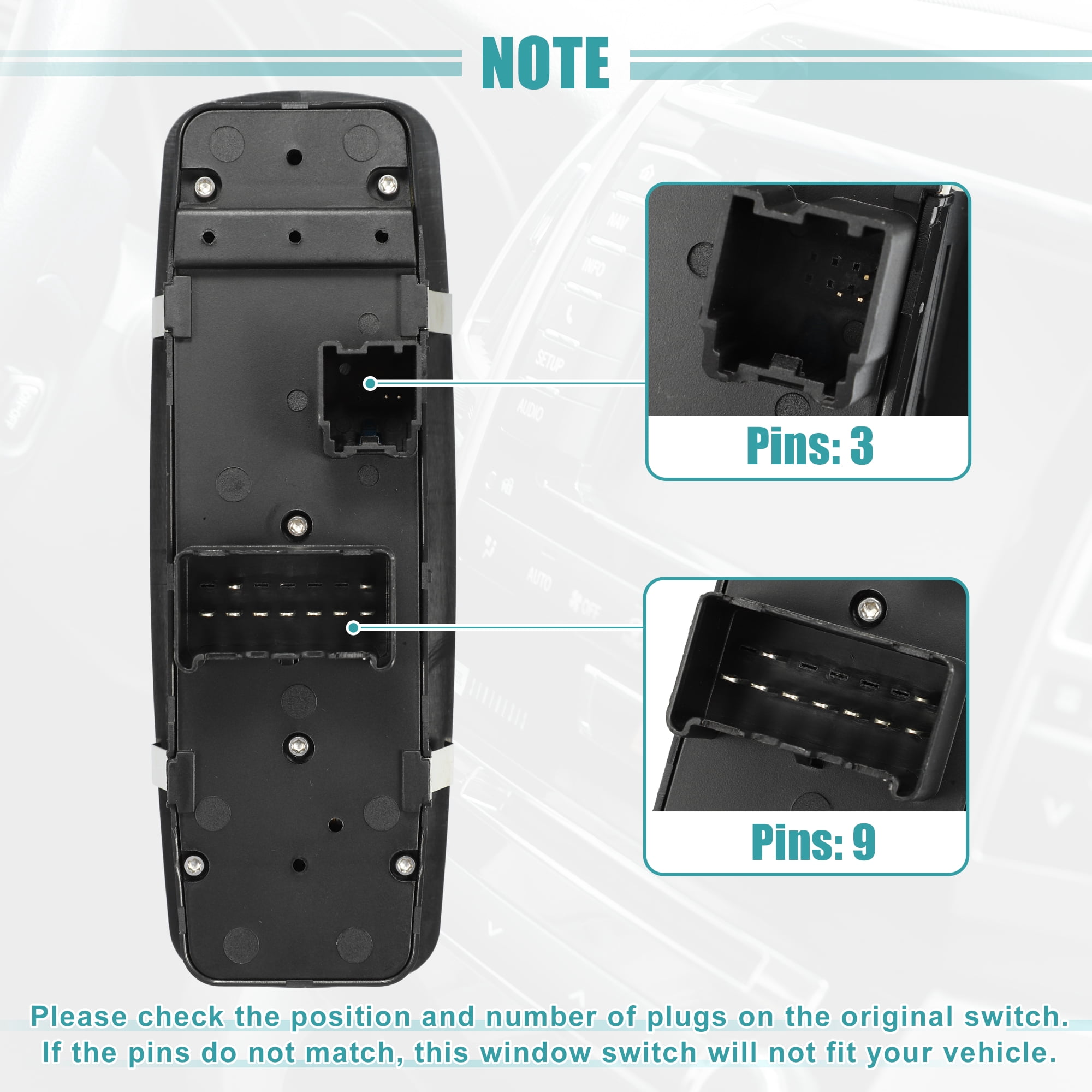 Unique Bargains Front Left Driver Side Power Window Switch for Jeep Cherokee 2014