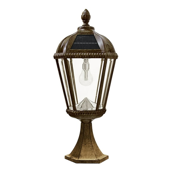 Gama Solar Royal - 23" 11 LED Solar Post Mount with GS Solar Light Bulb, Weathered Bronze Finish