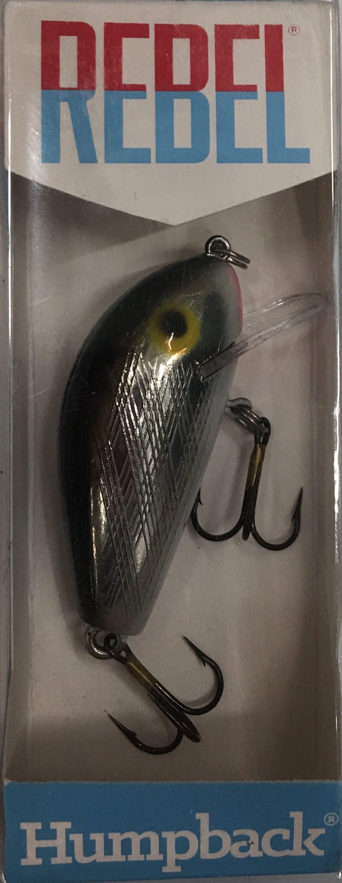 Rebel Humpback Fishing Lure Hard bait Silver Black 1 3/4 in 1/4 oz