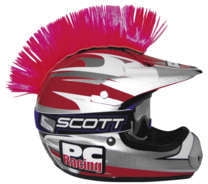 PC Racing Helmet Mohawk Pink Peel-and-Stick Hook-and-Loop Motorcycle Helmet Accessory (PCHMPINK)