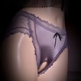 thumbnail image 3 of Women Briefs Lace Underwear Crothless Panties Lingerie Satin Sheer, 3 of 15