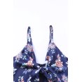 thumbnail image 3 of ABPHQTO Vestido largo de mujer con nudo en el busto y estampado floral azul con abertura, 3 of 5