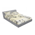 thumbnail image 3 of Ambesonne Cartoon Fitted Sheet & Pillow Sham Set, Hand Drawn Teddy Bear, Twinxl, Beige Black, 3 of 3