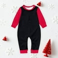 thumbnail image 1 of Pijamas familiares a juego de moda navideña de color liso, estilo europeo, para padres e hijos, monos de poliéster para bebés., 1 of 3