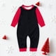 thumbnail image 1 of Pijamas familiares a juego de moda navideña de color liso, estilo europeo, para padres e hijos, monos de poliéster para bebés., 1 of 3