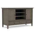 thumbnail image 2 of Simpli Home Warm Shaker 47 inch Wide Solid Wood TV Stand in Farmhouse Grey For TVs up to 50 inches, 2 of 13