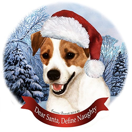 Jack Russell Terrier Holiday Porcelain Christmas Tree Ornament 