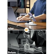 6 Pack Under Desk Cable Management Kit, J Channel Cable Raceway with Double Side Tape, Cord Organizer Tray for Desk, Easy Install, No Drilling, Cable Hider for Home & Office, Child & Pet Proof