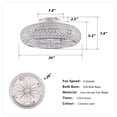 thumbnail image 6 of 20'' Crystal Ceiling Fans with Remote, Flush Mount Ceiling Fan with Light, Chandelier Fan 6 Speed DC Motor Reversible Ceiling Fan For Living Room Bedroom.--NOT INCLUDED BULB, 6 of 13