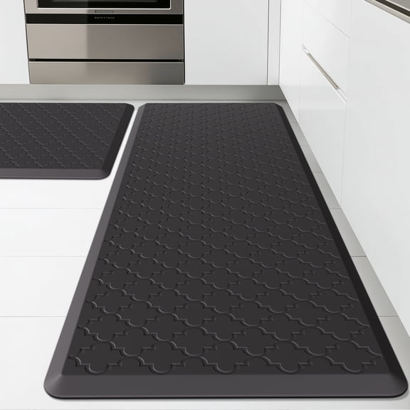 GALMAXS7 Kitchen Mat Anti Fatigue Cushioned Non Slips Kitchen Rugs and Mats Comfort Foam Floor Mat for Standing,20"x30"+20"x60",Black