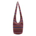 thumbnail image 2 of Bolso bandolera Hippie Lino Hobo Bolsas de mensajero Cierre con borgoña Sunnimix Monedero de hombro hippie tailandés, 2 of 8