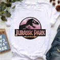 thumbnail image 2 of Camiseta con estampado de letras de Jurassic Park con purpurina para mujer, ropa Harajuku Kawaii, camiseta de dinosaurio R-Rex, camisetas de verano para mujer, 2 of 5