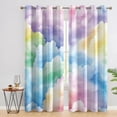 thumbnail image 3 of Pastel Cloud Curtains For Bedroom, Colorful Rainbow Drapes, Cute Girls Blackout Curtains For Living Room Home Decor, Patterned Grommet Drapes 52"W x 84"L, 3 of 6