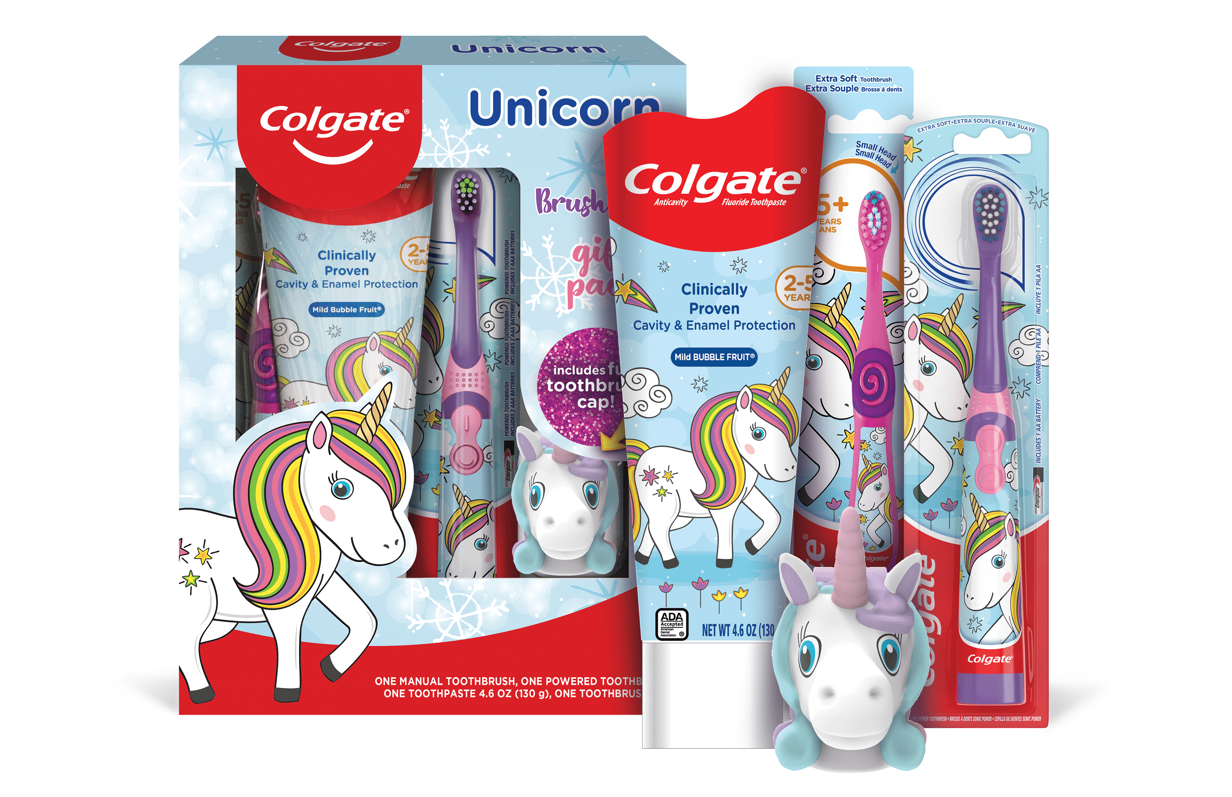 Colgate Kids Toothpaste, Manual and Battery Kids Toothbrushes with Toothbrush Cover Gift Set