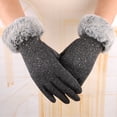 thumbnail image 1 of Guantes de terciopelo que no se caen por todo el cielo, guantes cálidos de terciopelo para otoño e invierno para mujer, guantes para pantalla táctil al aire libre para conducir y montar a caballo, 1 of 6