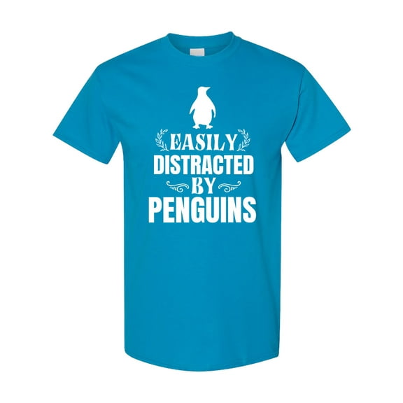 Inktastic Easily Distracted by Penguins T-Shirt