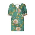 thumbnail image 4 of Fiudx Ropa de Mujer Camiseta de Color Liso con Cuello En V para Mujer, 4 of 4