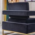thumbnail image 3 of Cfowner Modern Velvet Accent Chair, Elegant Armchair with Stainless Steel Base, 3 of 4