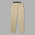thumbnail image 3 of MDUKONU Men's Drawstring Linen Beach Pants Stretch Lounge Wear Khaki XXL, 3 of 6