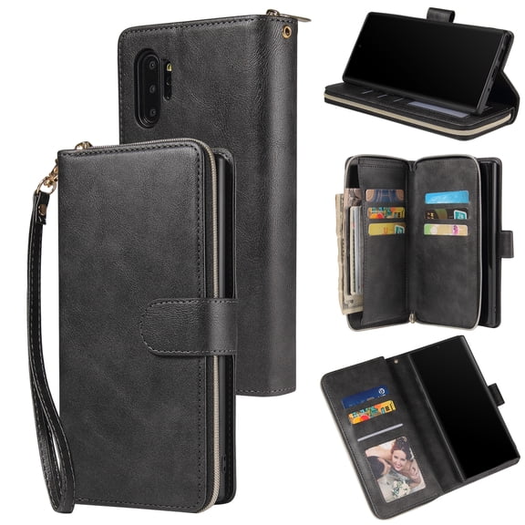 For Samsung Galaxy Note10  Zipper Wallet Bag Horizontal Flip PU Leather Case with Holder & 9 Card
