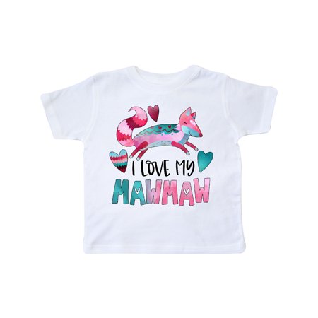

Inktastic I Love My Mawmaw Pink and Blue Fox with Hearts Gift Toddler Boy or Toddler Girl T-Shirt