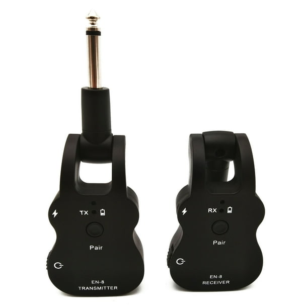 Recoger Transmisor de audio inalámbrico UHF Sistema receptor USB recargable Pick up para guitarra eléctrica Bass Instrumento musical Accesorio Tomshoo Recoger