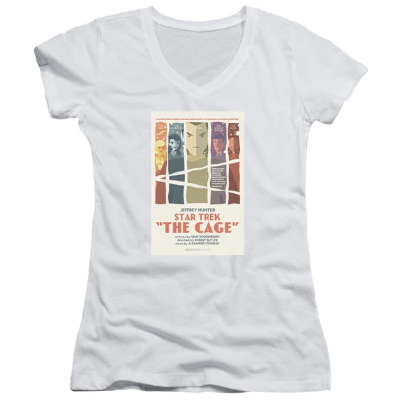 Star Trek Tos Episode 80 Junior Women's V-Neck T-Shirt White