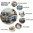 thumbnail image 6 of Flannel Fleece Throw Blanket Deer Bear Retro Grey Plaid Lightweight Soft Plush Blankets,Forest Animal Shadow Cozy Warm Throw Blanket for Couch Sofa Bed Car Office All Season Use 40x60in, 6 of 9