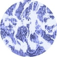thumbnail image 1 of Ahgly Company Indoor Round Abstract Blue Modern Area Rugs, 7' Round, 1 of 4