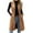 Khaki, variant on Blazer Vest for Women Vintage Solid Color Lapel Temperament Long Cardigan Jacket Trendy Sleeveless Waistcoat Outerwear with Pocket