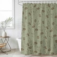 thumbnail image 6 of Sage Green Floral Shower Curtain Set - Extra Long 72" x 96" Washable Bathtub Curtain with 12 Hooks, Vintage Spring Botanical Flowers Waterproof Fabric Stall Shower Curtains for Bathroom/Bathtub, 6 of 6