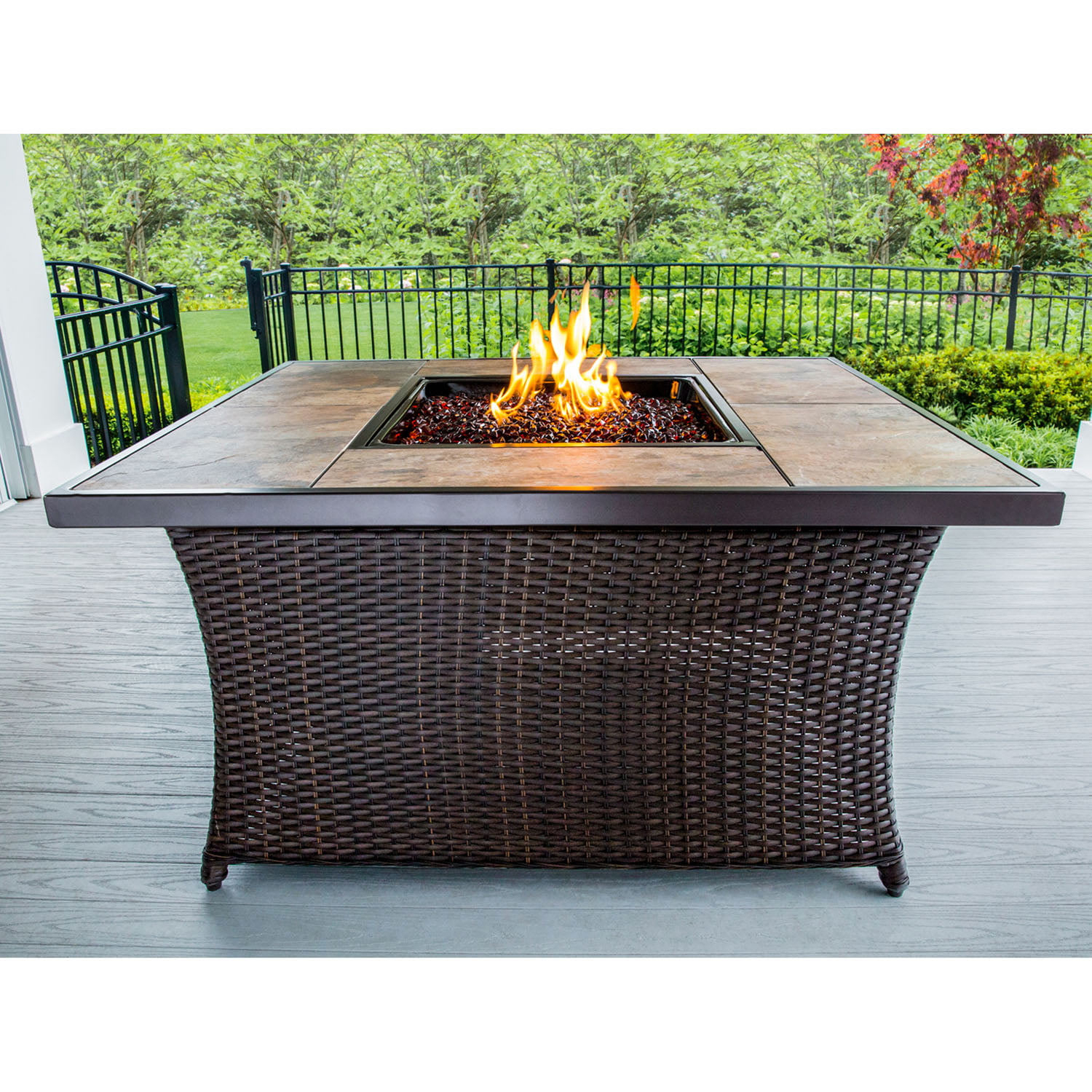 40 000 Btu Woven Fire Pit Coffee Table, Hanover Fire Pit Kit