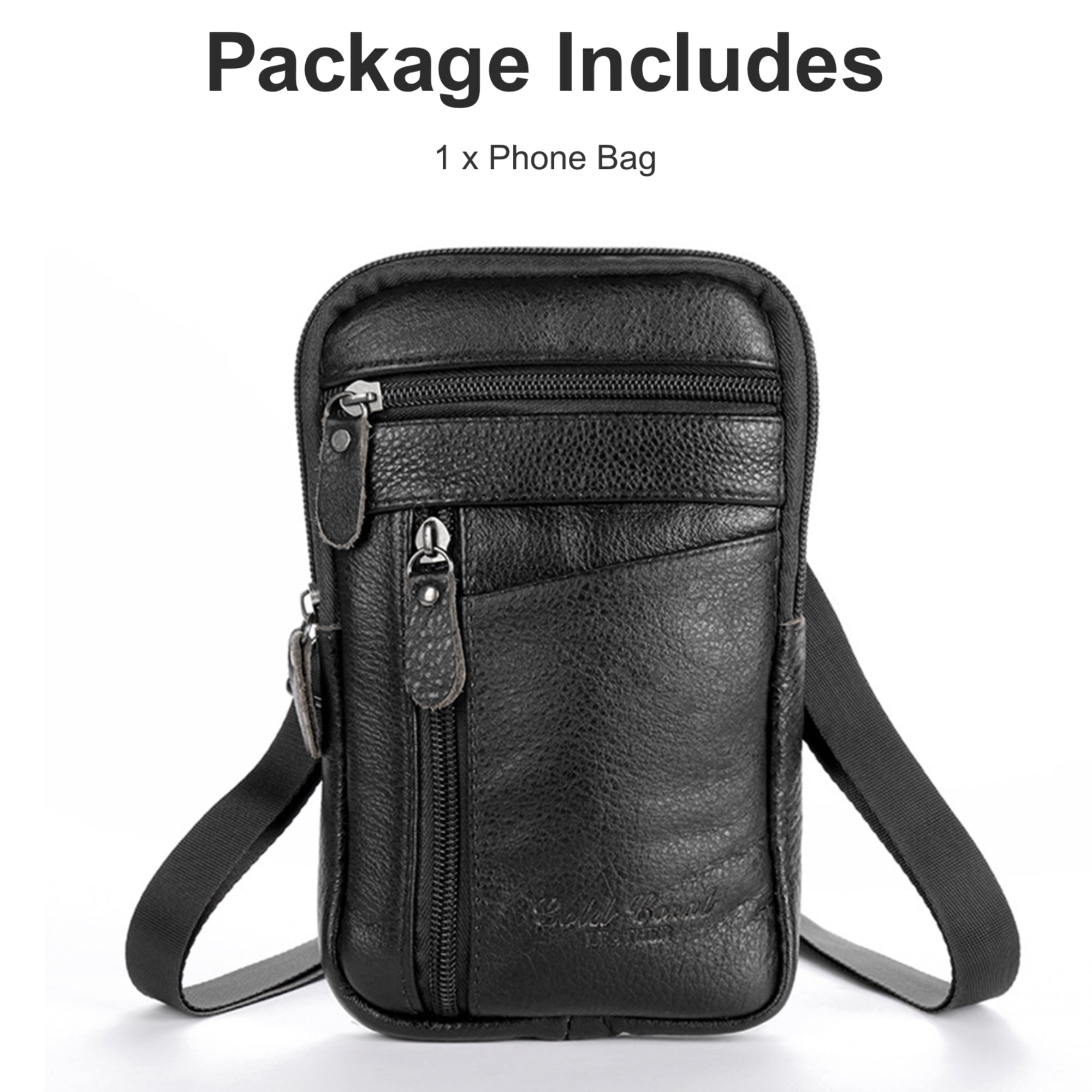 Hwin Men Travel Shoulder Bag Cell Phone Crossbody Purse iPhone 8 7