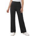 thumbnail image 6 of Dwellite Girls Flare Dress Pants for Kids School Uniform Bell Bottoms with Elastic Waist for Teens，2-13 Years Black 130, 6 of 6
