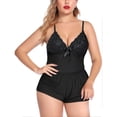 thumbnail image 2 of Puntoco Womens Sleepwear Lace Pajamas Cami PJS Set Pajama Set for Women Black XXL(XXL), 2 of 3
