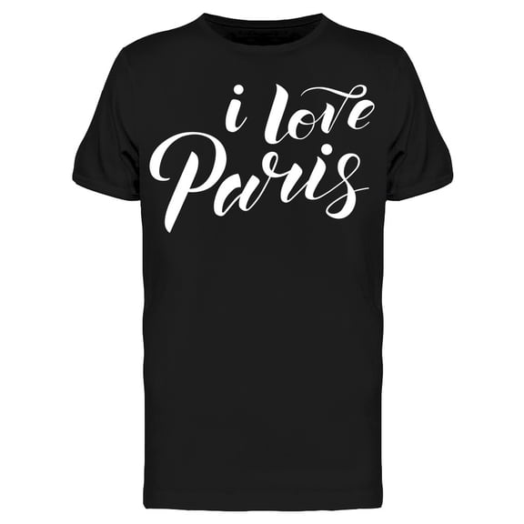 I Love Paris Cursive Font Design T-Shirt Men -Image by Shutterstock, Male XX-Large