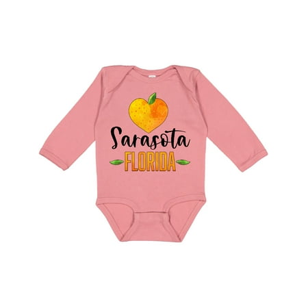 

Inktastic Sarasota Florida Orange in Heart Gift Baby Boy or Baby Girl Long Sleeve Bodysuit