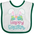 thumbnail image 3 of Inktastic Happy Easter with Bunny Ears and Flowers Boys or Girls Baby Bib, 3 of 4