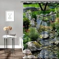 thumbnail image 2 of Orinice Garden Landscape Shower Curtain Spring Summer Natural Plants Multi-colored Flowers Green Country Landscape Country Flowers Bathroom Decoration Polyester Waterproof 60x72, 2 of 7