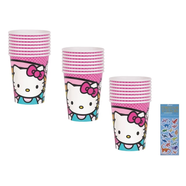 Paquete de artículos para fiestas único de Hello Kitty con 24 vasos de papel