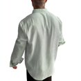 thumbnail image 5 of Rvwovn Men's Loose Fit Mandarin Collar Shirt - Casual Striped Half-Placket Long Sleeve Blouse, 5 of 6