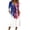 White, variant on Women's Independence Day 250 Years Anniversary Patriotic Dress 3/4 Sleeve Button Neck Printed Midi Dress Loose Fit Soft Fabric Casual Comfortable Everyday Wear USA Flag Summer Dress Dark Blue L
