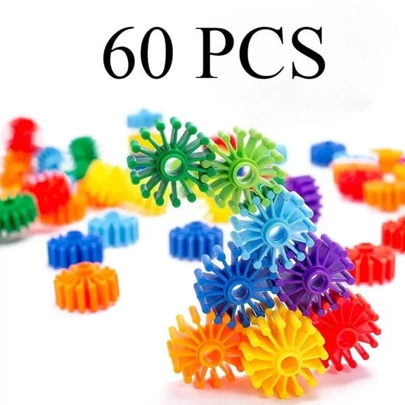 Gear‑Shaped Interlocking Building Blocks Set, Safe Plastic 3D DIY STEM Construction Toy, Creative Educational Play for Boys & Girls Ages 3
