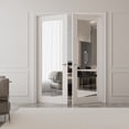 thumbnail image 2 of 48" X 80" Interior Mirrored French Doors Primed Double French Doors With Hardware Kit Handles, 2 of 8