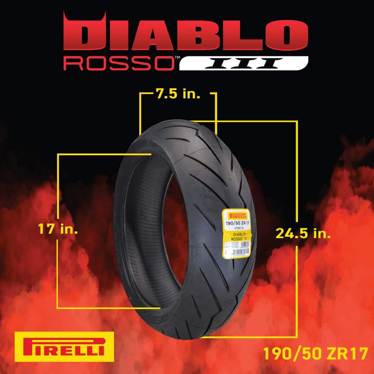 Pirelli Diablo Rosso III 190/50 ZR17 Rear Motorcycle Tire
