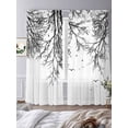 thumbnail image 2 of Black Branches Sheer Curtains 96 Inch Length 2 Panels Set, Botanical Dead Tree Birds Voile Window Treatment Semi Sheer Long Curtains Drapes for Bedroom/Living Room/Kitchen 52"x96"x2, 2 of 7