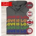 thumbnail image 2 of S4E Men's Love is Love Rainbow Gay Pride Hoodie Sweatshirts Large Charcoal, 2 of 4