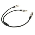 thumbnail image 3 of Cable divisor XLR de 3 pines hembra a doble macho, silencioso, de baja pérdida, XLR Y, cable de micrófono divisor para altavoz mezclador de 1,6 pies, 3 of 14